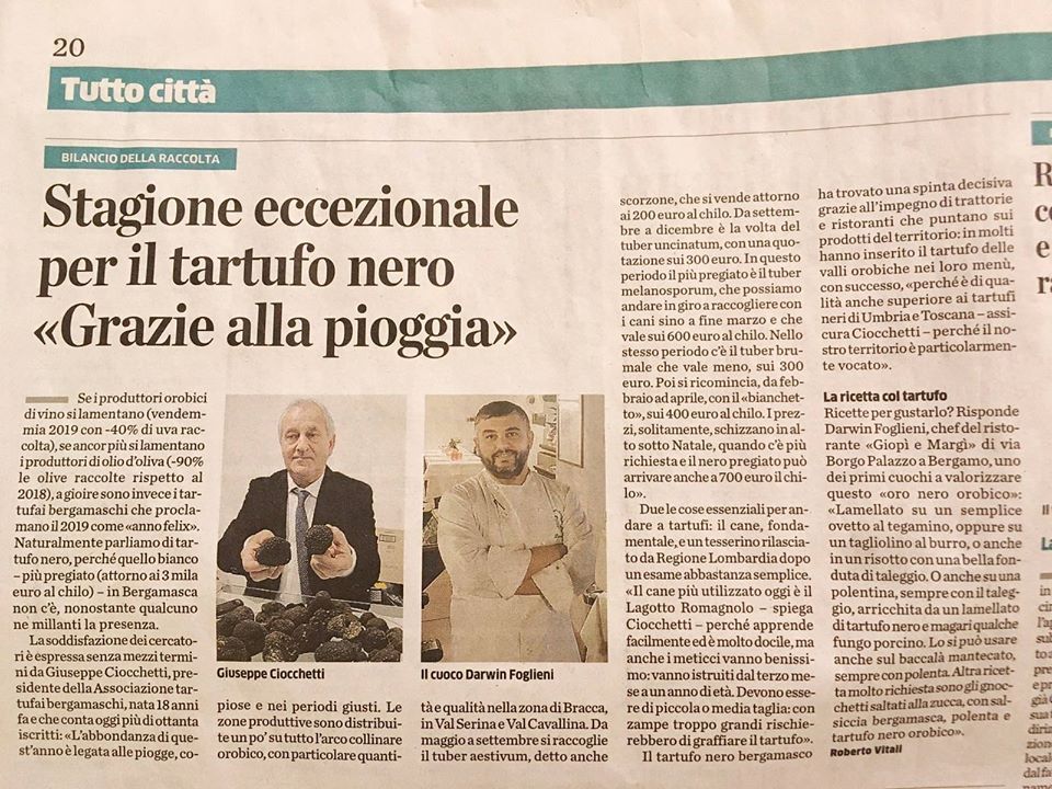 L’Eco di Bergamo e il tartufo nero